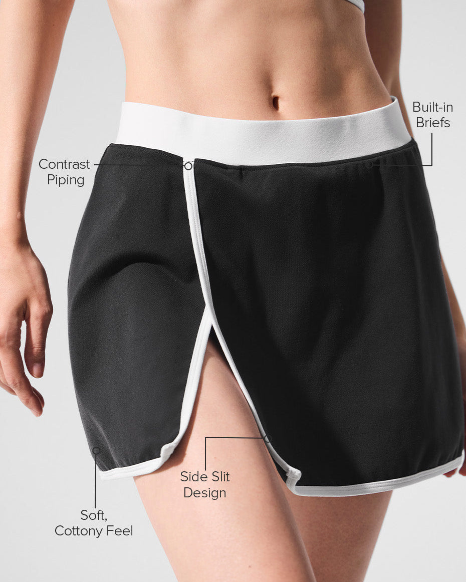 Airbrush Streamlined Skirt - Black/White