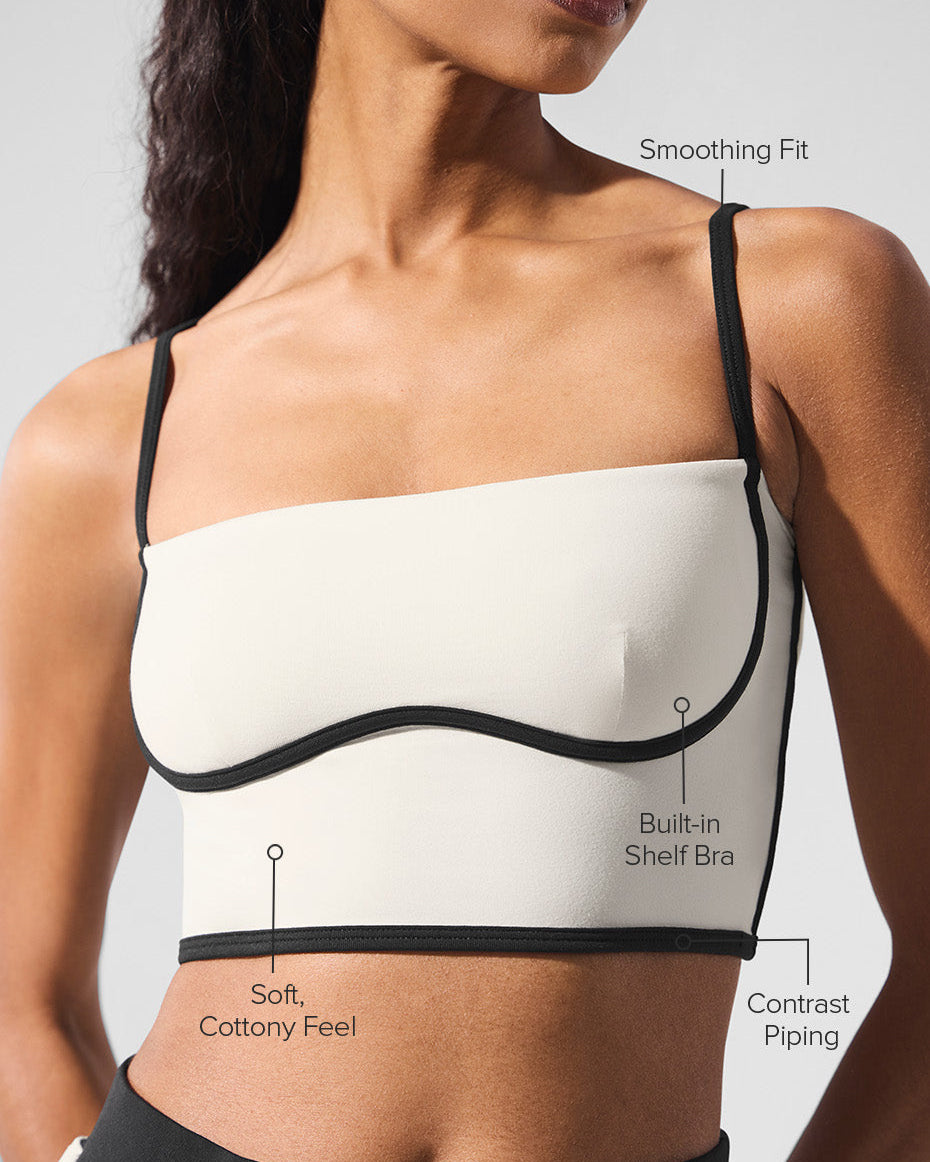 Airbrush Streamlined Bra Tank - Ivory/Black