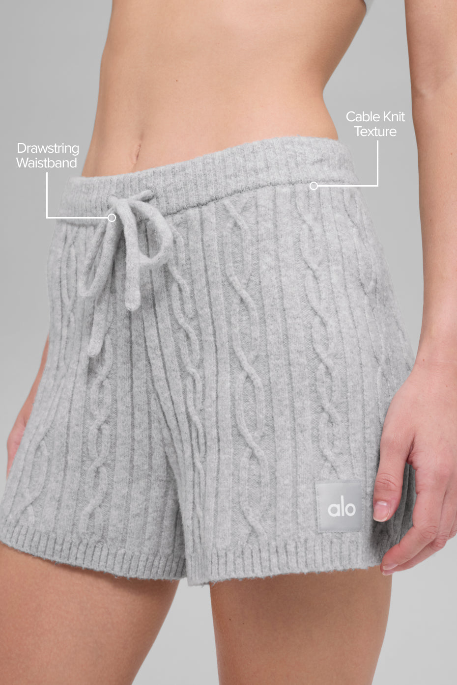 Cable Knit Winter Bliss Short - Athletic Heather Grey