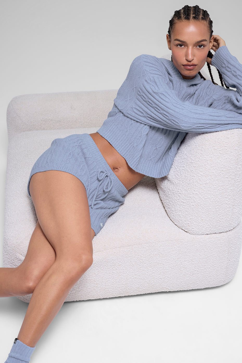 Cable Knit Winter Bliss Short - Winter Frost