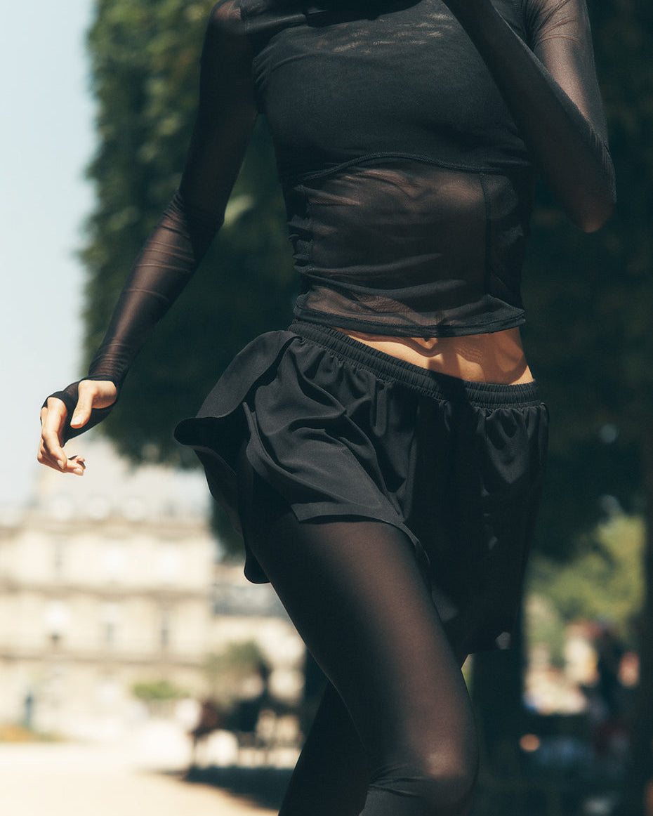 Mesh Front Runner 2 In 1 Short - Black