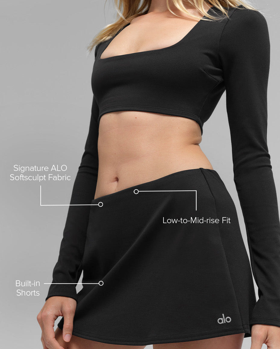 ALO Softsculpt Precision Mini Skirt - Black