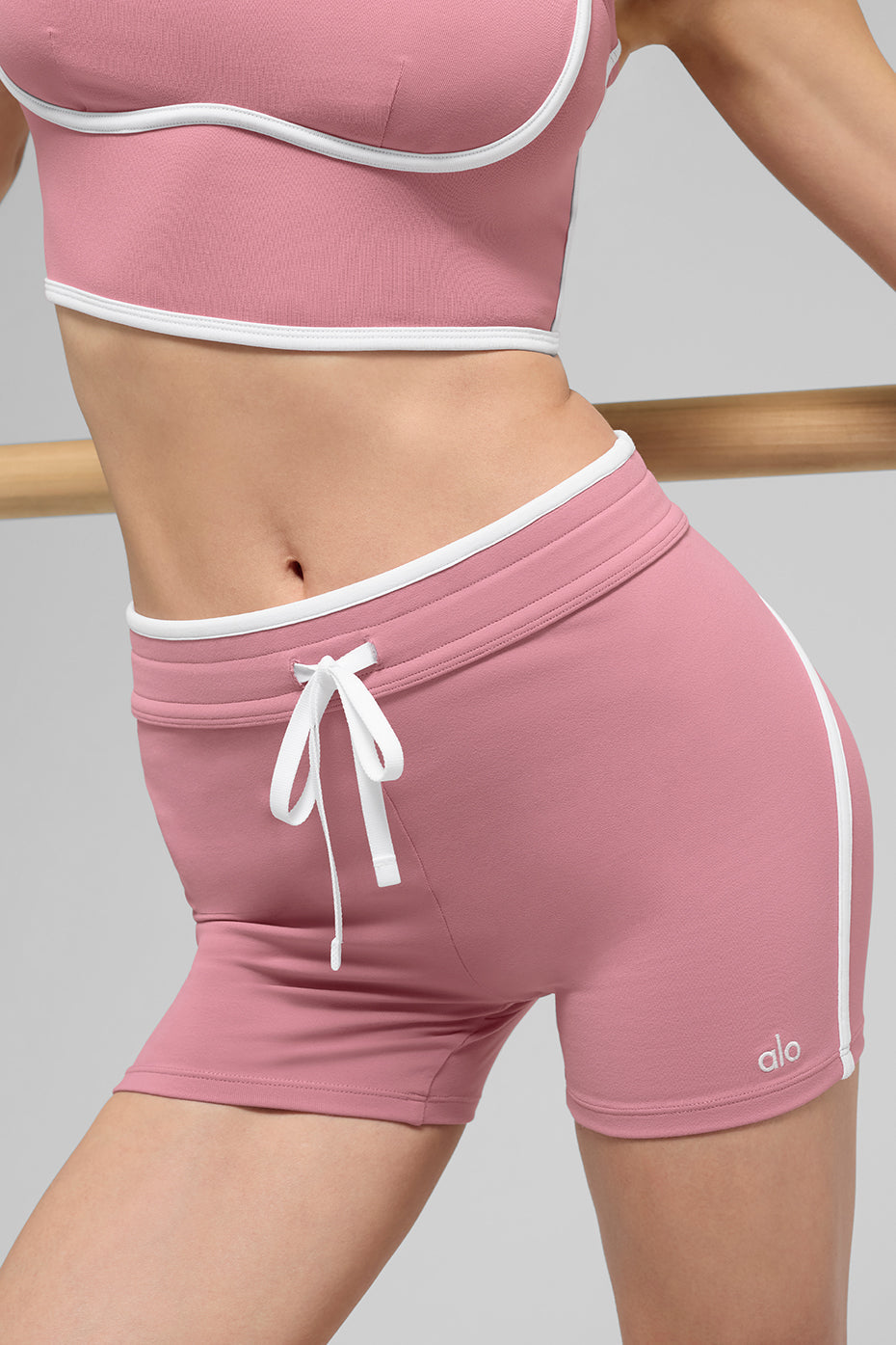 4" Airbrush High-Waist Race Pace Short - Pink Wild Rose/White