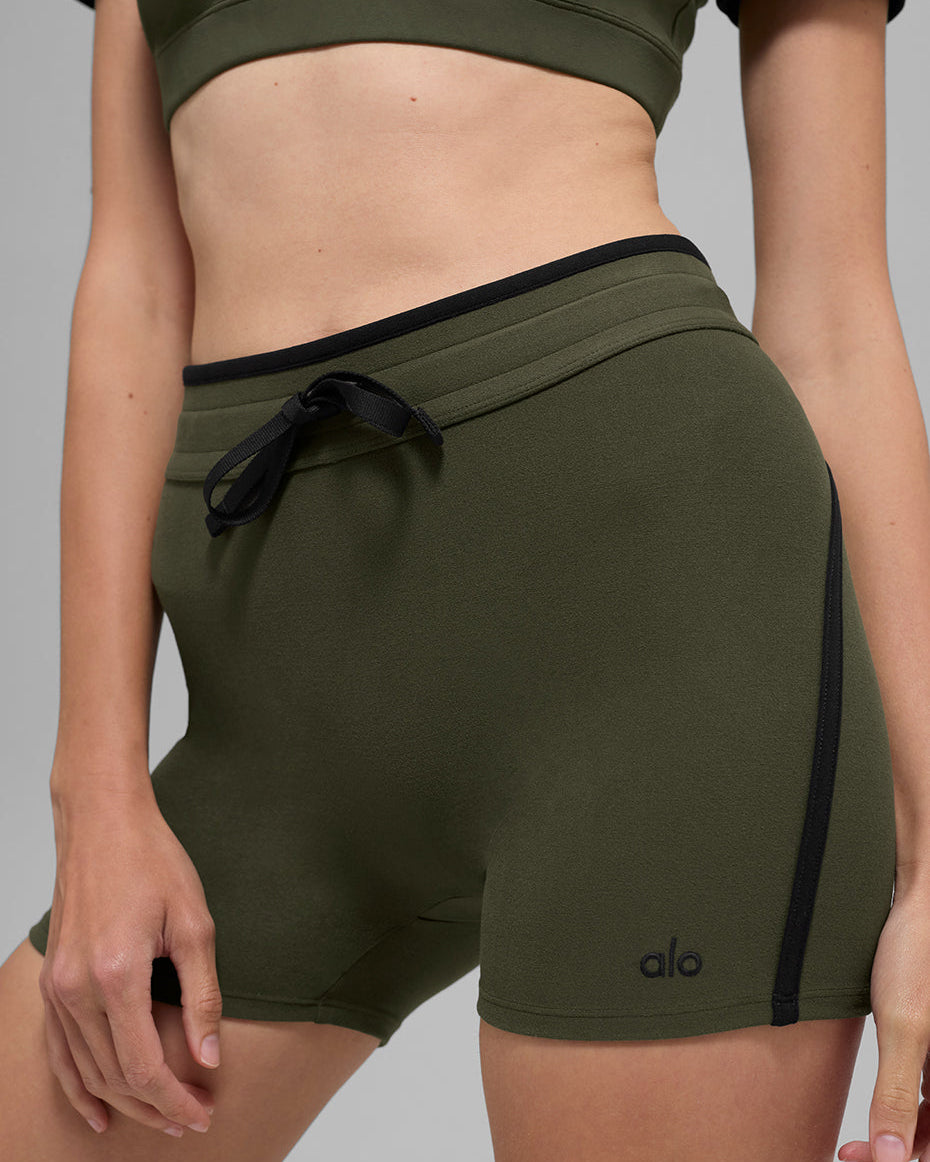 4" Airbrush High-Waist Race Pace Short - Green Olive/Black