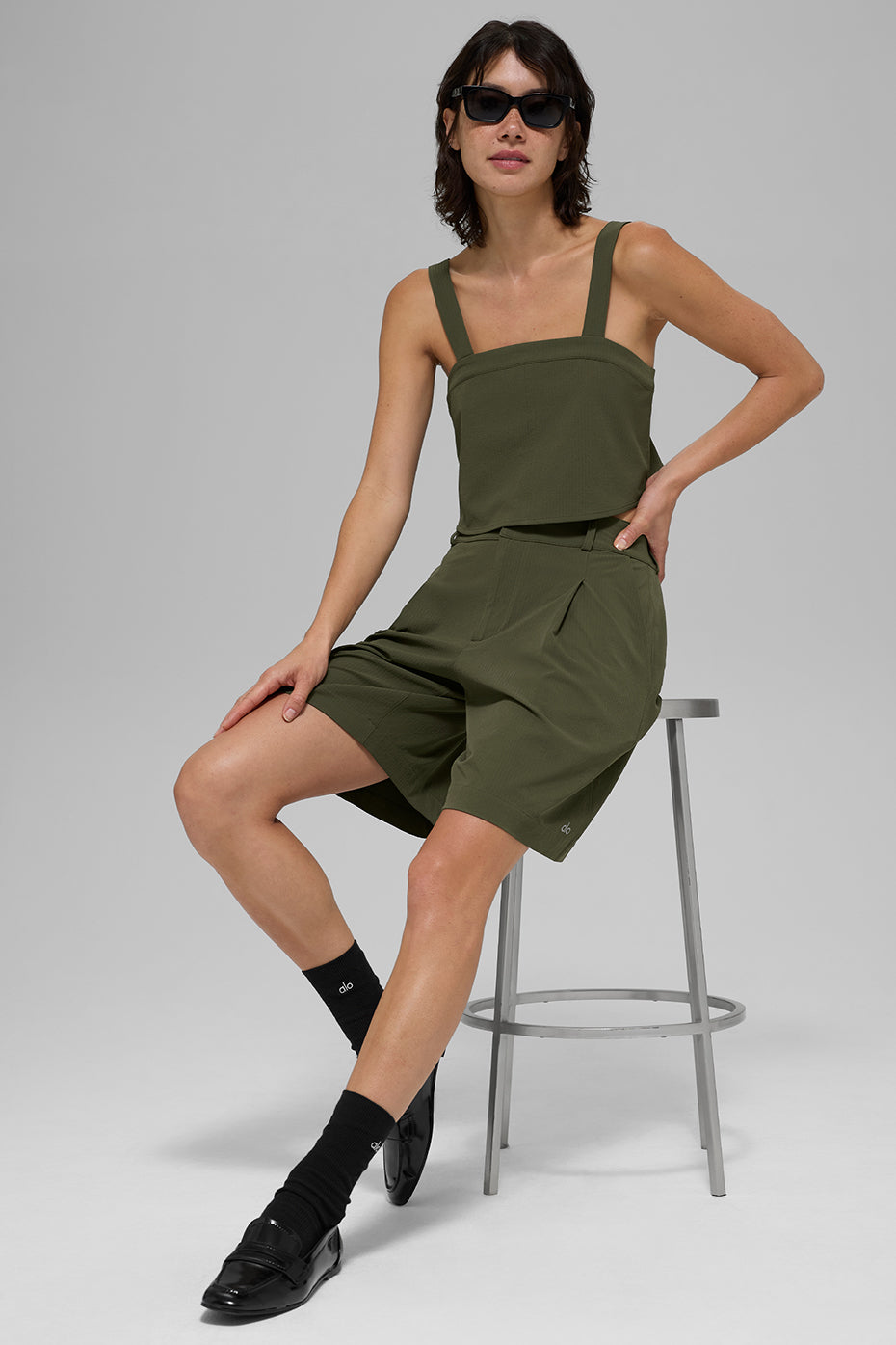 High-Waist Dreamscape Short - Green Olive