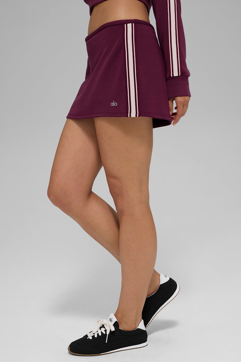 Track Star Mini Skirt - Burgundy