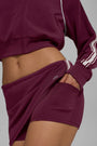 Track Star Mini Skirt - Burgundy