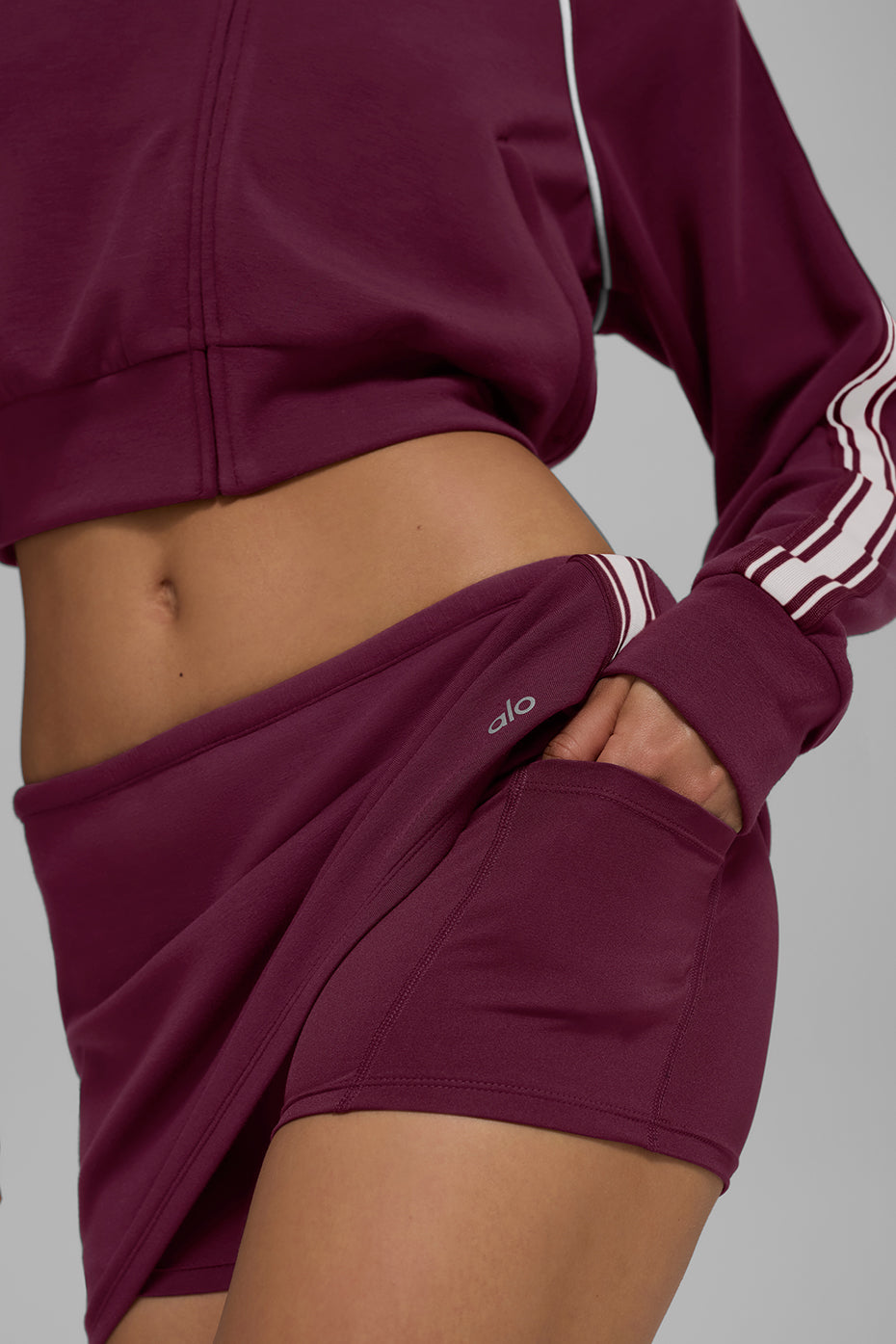 Track Star Mini Skirt - Burgundy