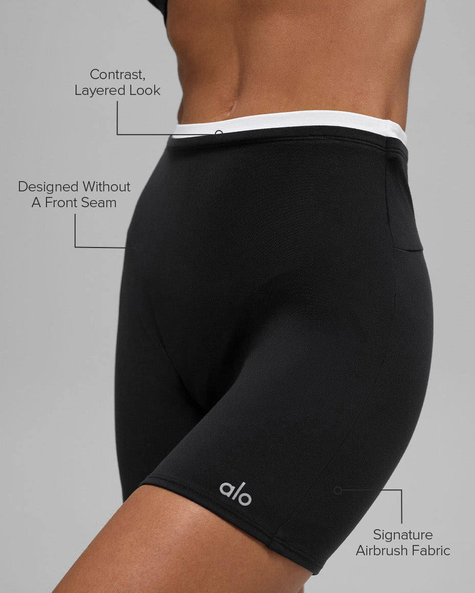 5" Airbrush Double Up Short - Black/White