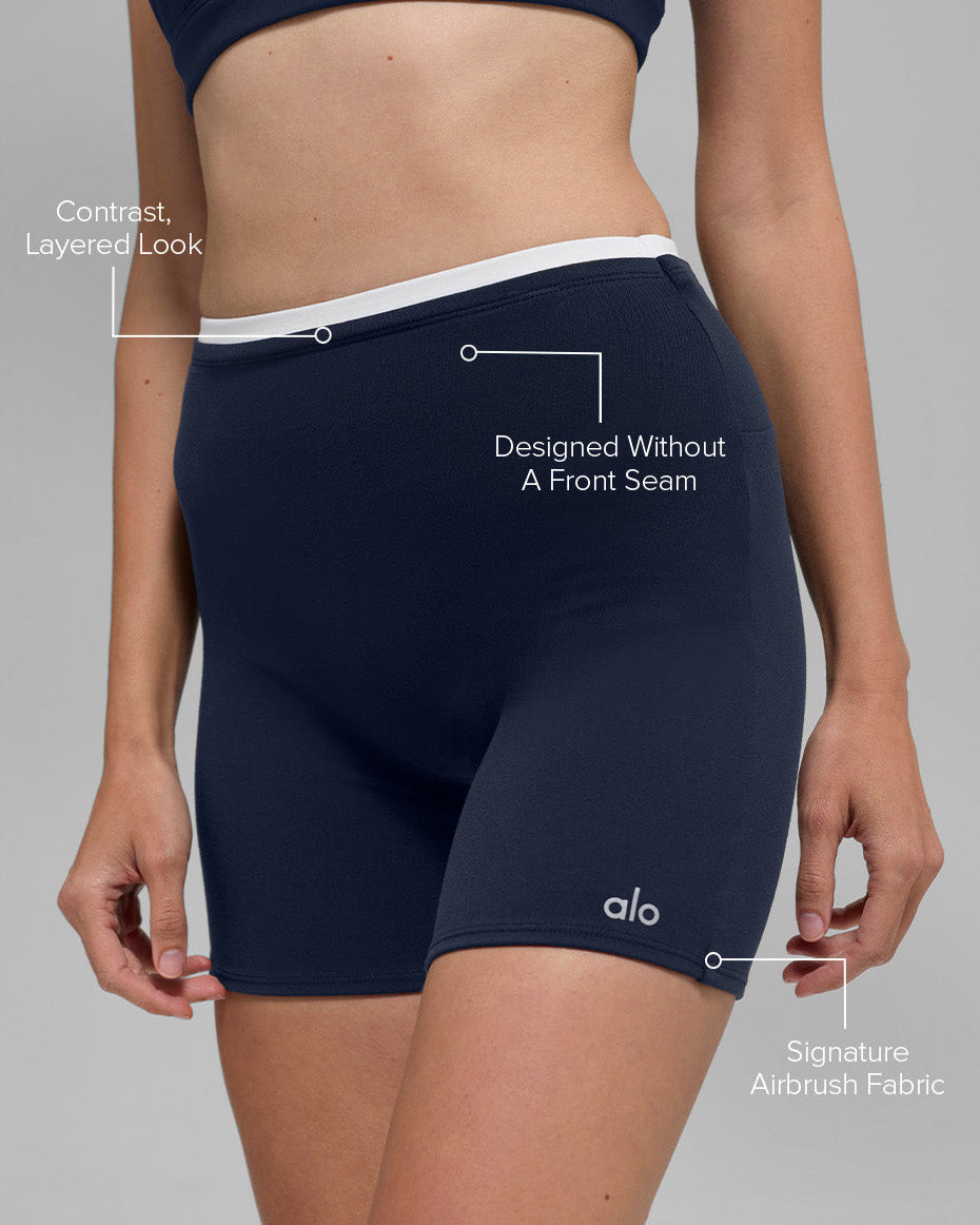 5" Airbrush Double Up Short - Navy/White