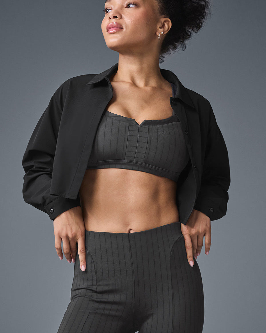 Cropped Take Me Out Button Up - Black