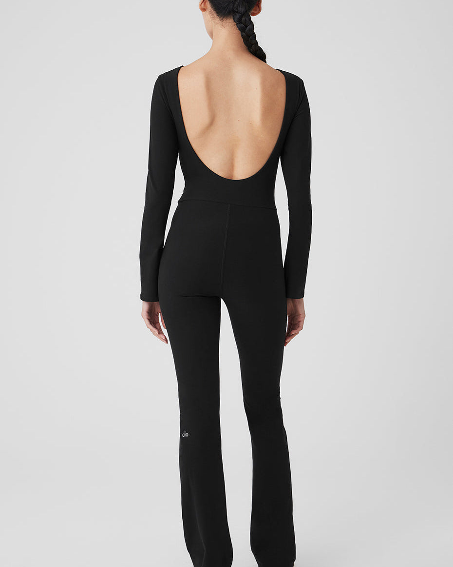 Alosoft Melody Full Length Bootcut Onesie - Black