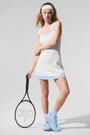 Tennis Club Sweater Knit Dress - White/Seashell Blue