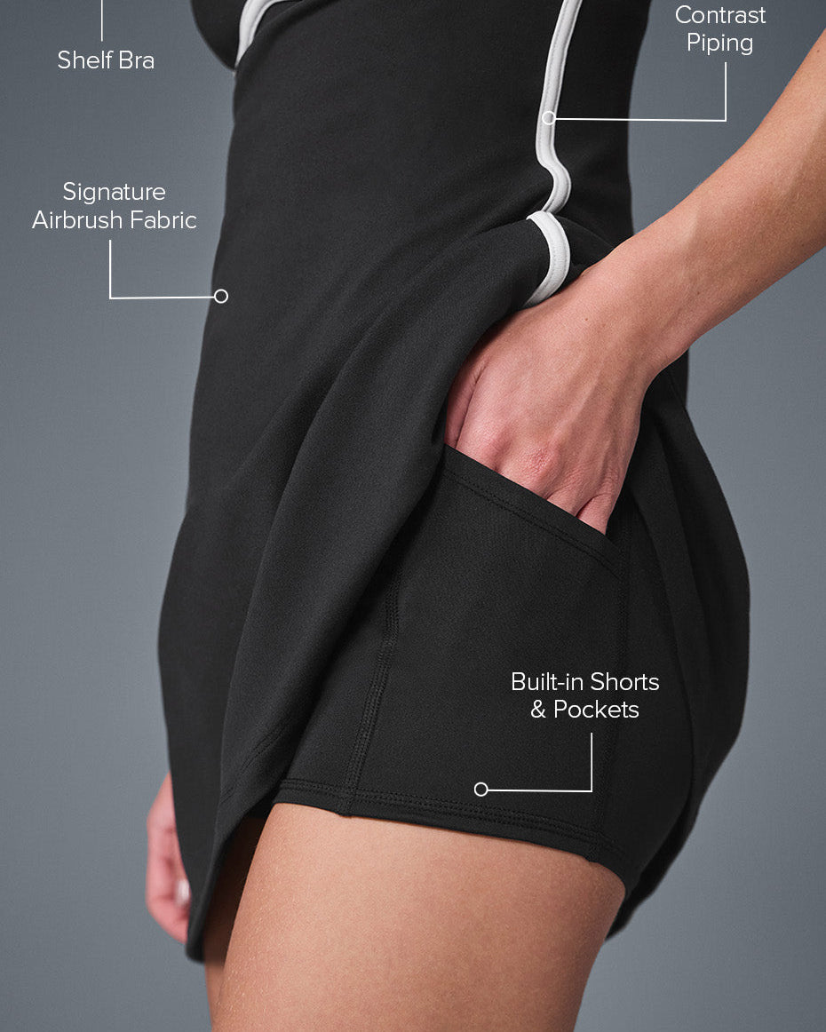 Airbrush Streamlined Dress - Black/White