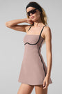 Airbrush Streamlined Dress - Taupe/Black