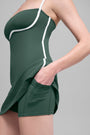 Airbrush Streamlined Dress - Clover Green/White