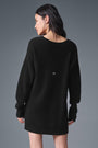 Cashmere Plush Waffle Dress - Black