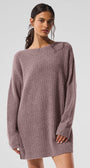 Cashmere Plush Waffle Dress - Mushroom Heather