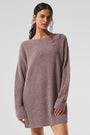 Cashmere Plush Waffle Dress - Mushroom Heather