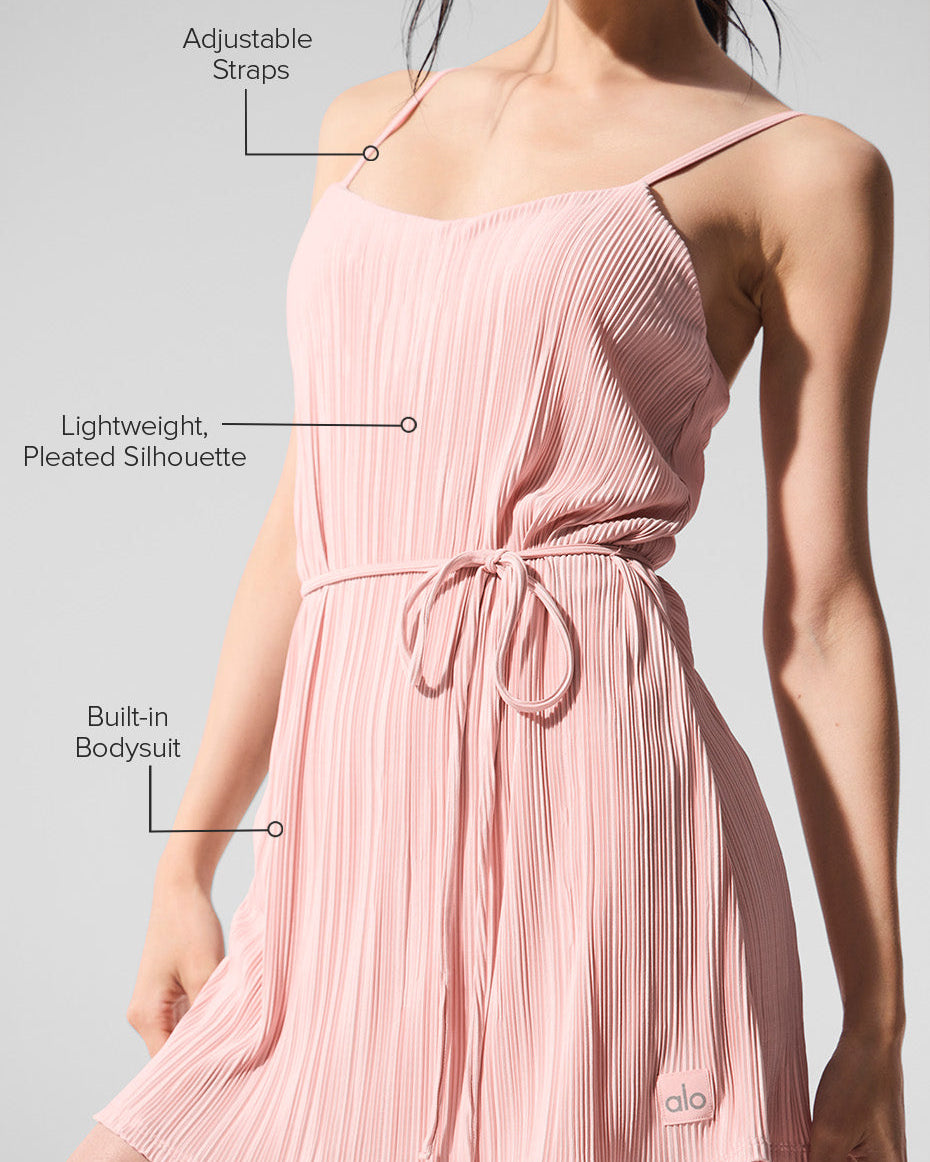 Micro Plisse Game On Tennis Dress - Pink Quartz