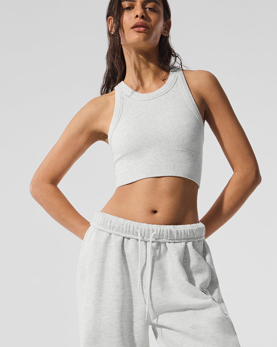 Seamless Delight High Neck Bra - White Heather