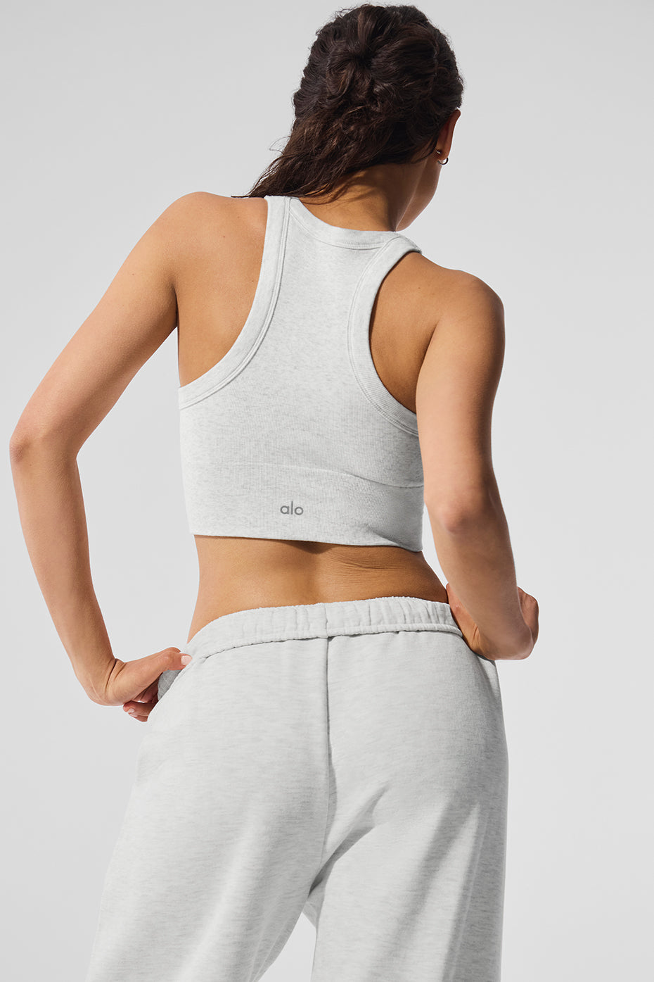 Seamless Delight High Neck Bra - White Heather