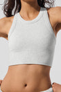 Seamless Delight High Neck Bra - White Heather
