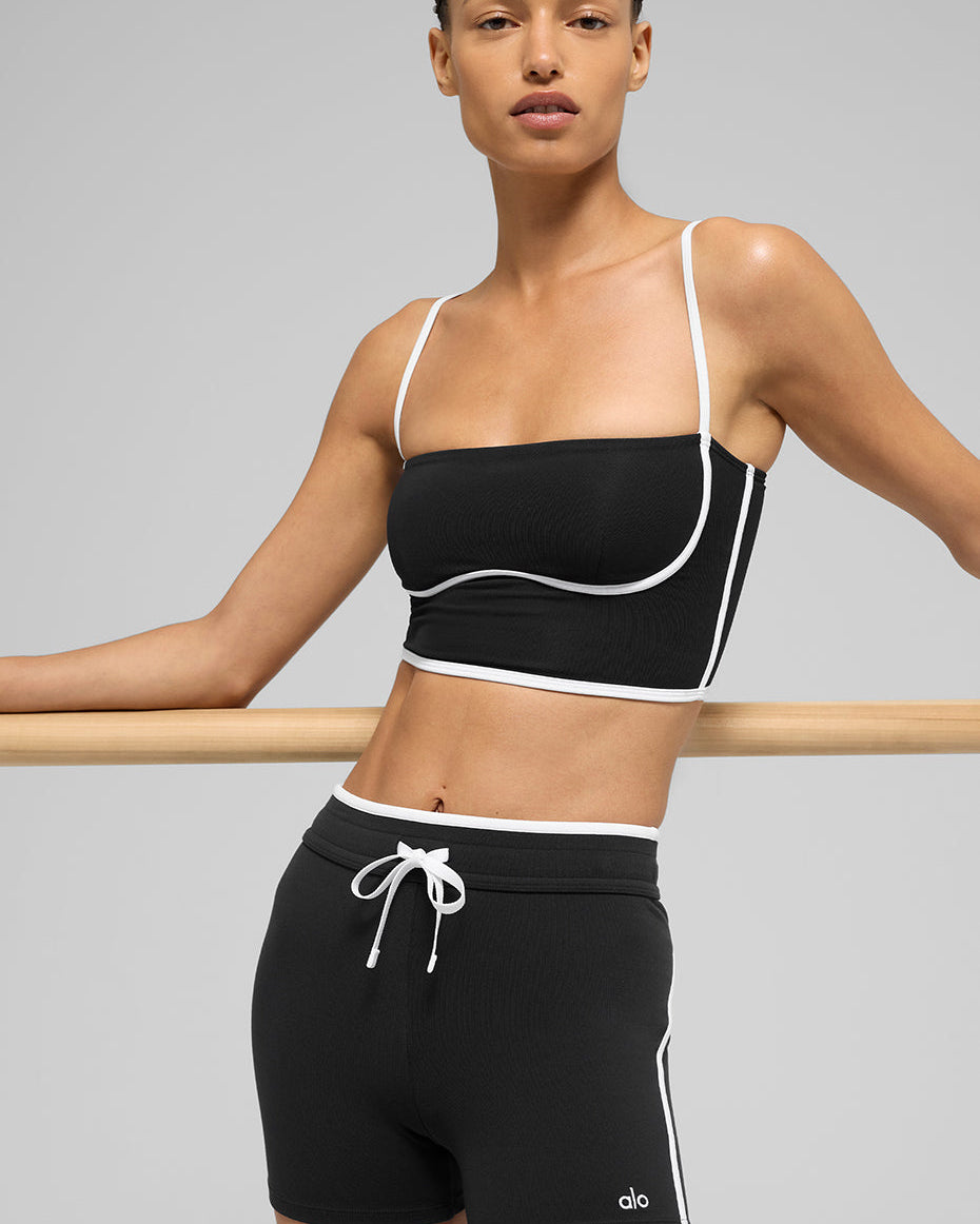 Airbrush Streamlined Bra Tank - Black/White