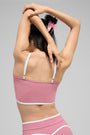 Airbrush Streamlined Bra Tank - Pink Wild Rose/White