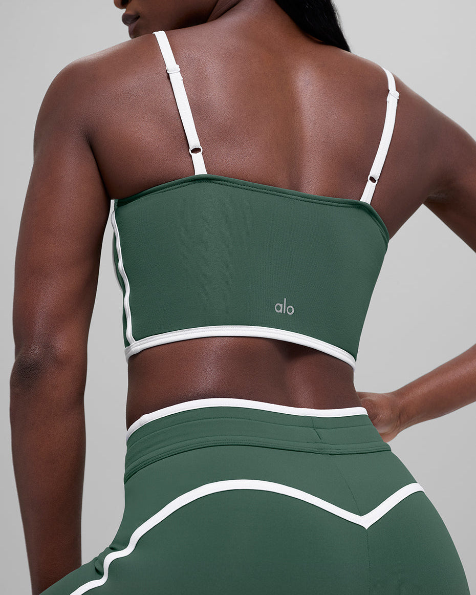 Airbrush Streamlined Bra Tank - Clover Green/White