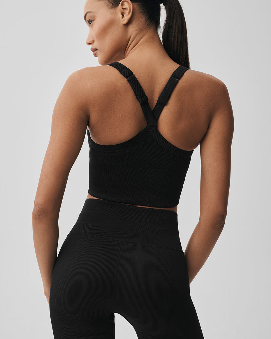 Seamless Ribbed Favorite Bra Tank - Black