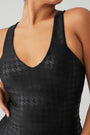 Airlift Glimmer Houndstooth Real Bra Tank - Black