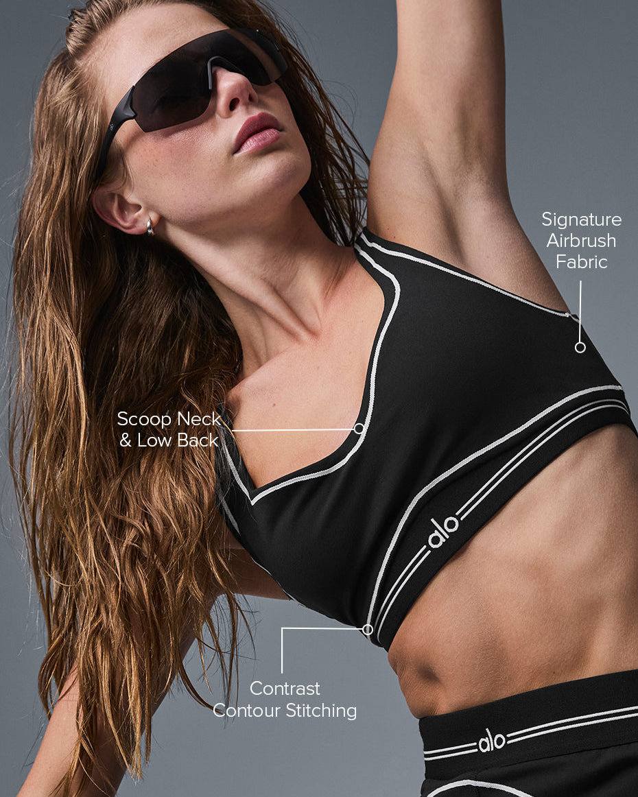 Airbrush Heart Throb Bra - Black/White