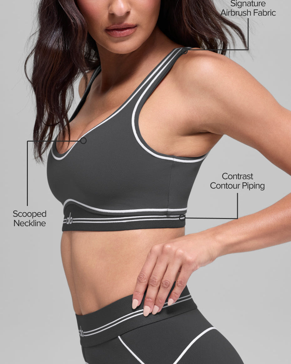 Airbrush Heart Throb Bra - Anthracite/White