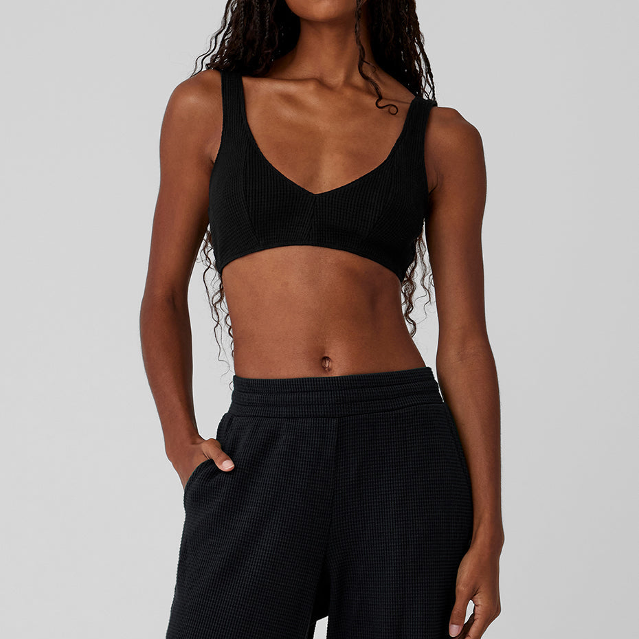Waffle Weekend Escape Bra - Black