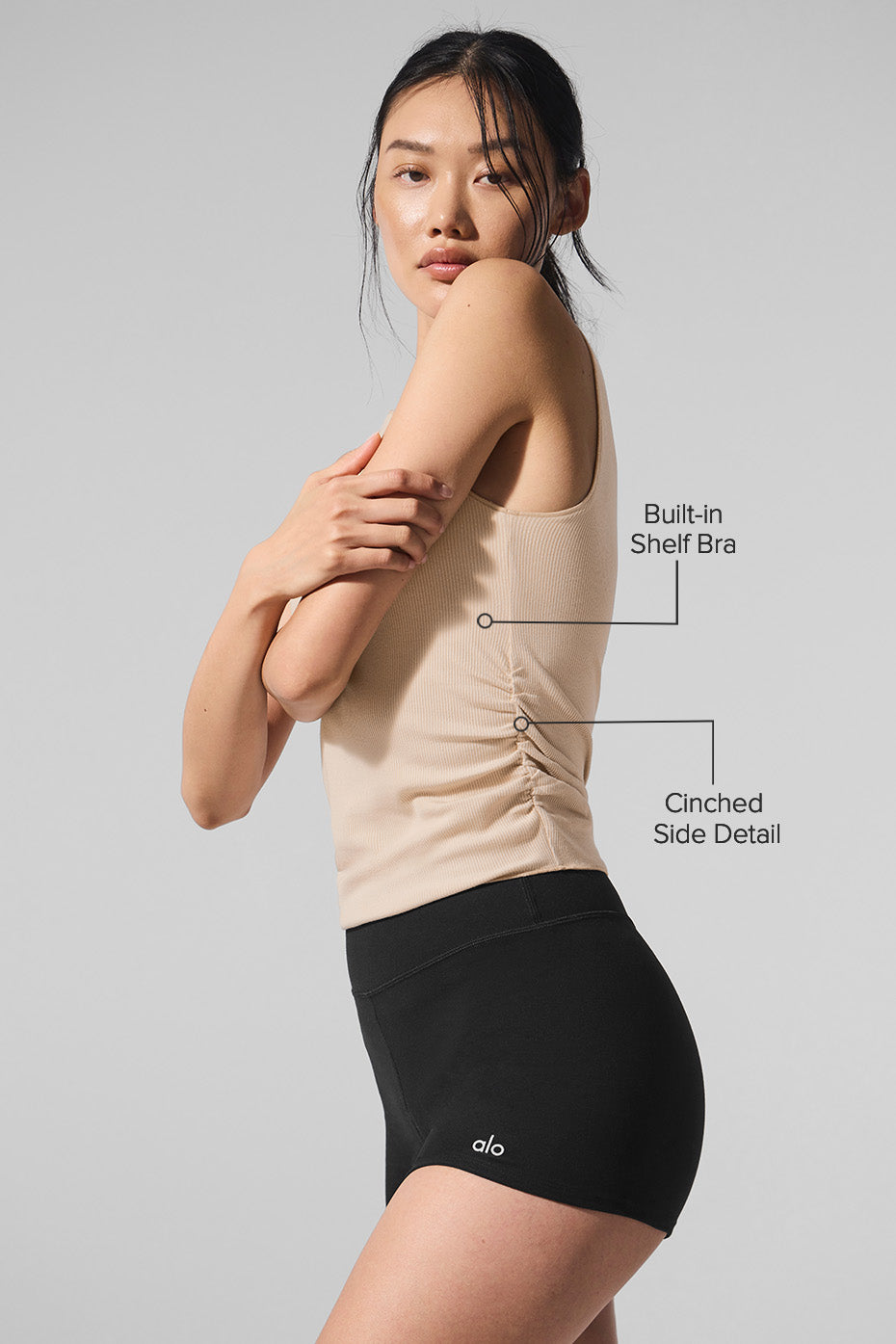 Ribbed En Pointe Tank - Macadamia