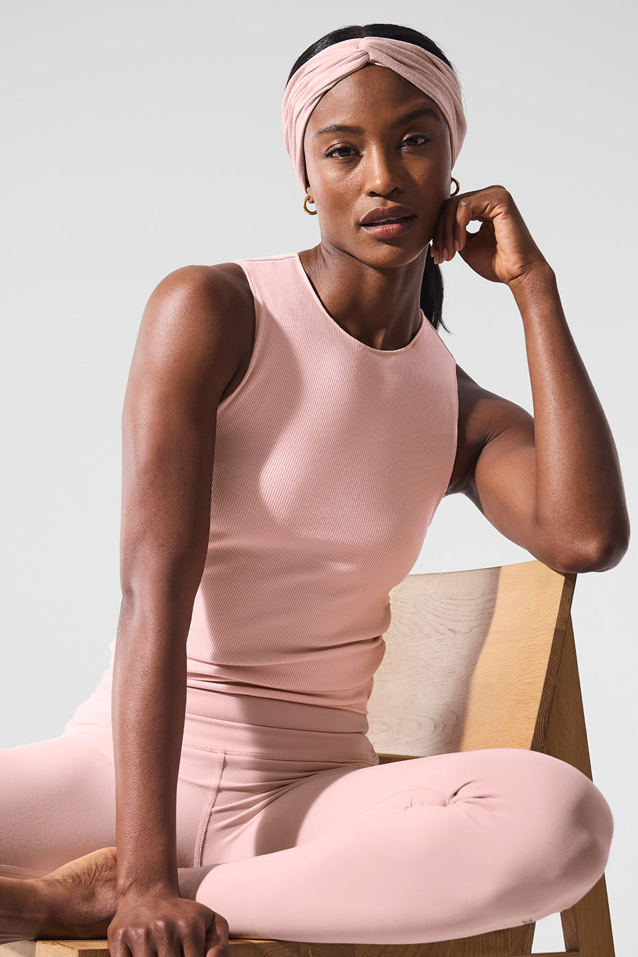 Ribbed En Pointe Tank - Pink Quartz