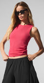 Ribbed En Pointe Tank - Candy Red