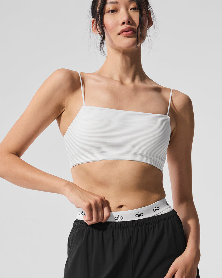 Micro Plisse Game On Bra - White