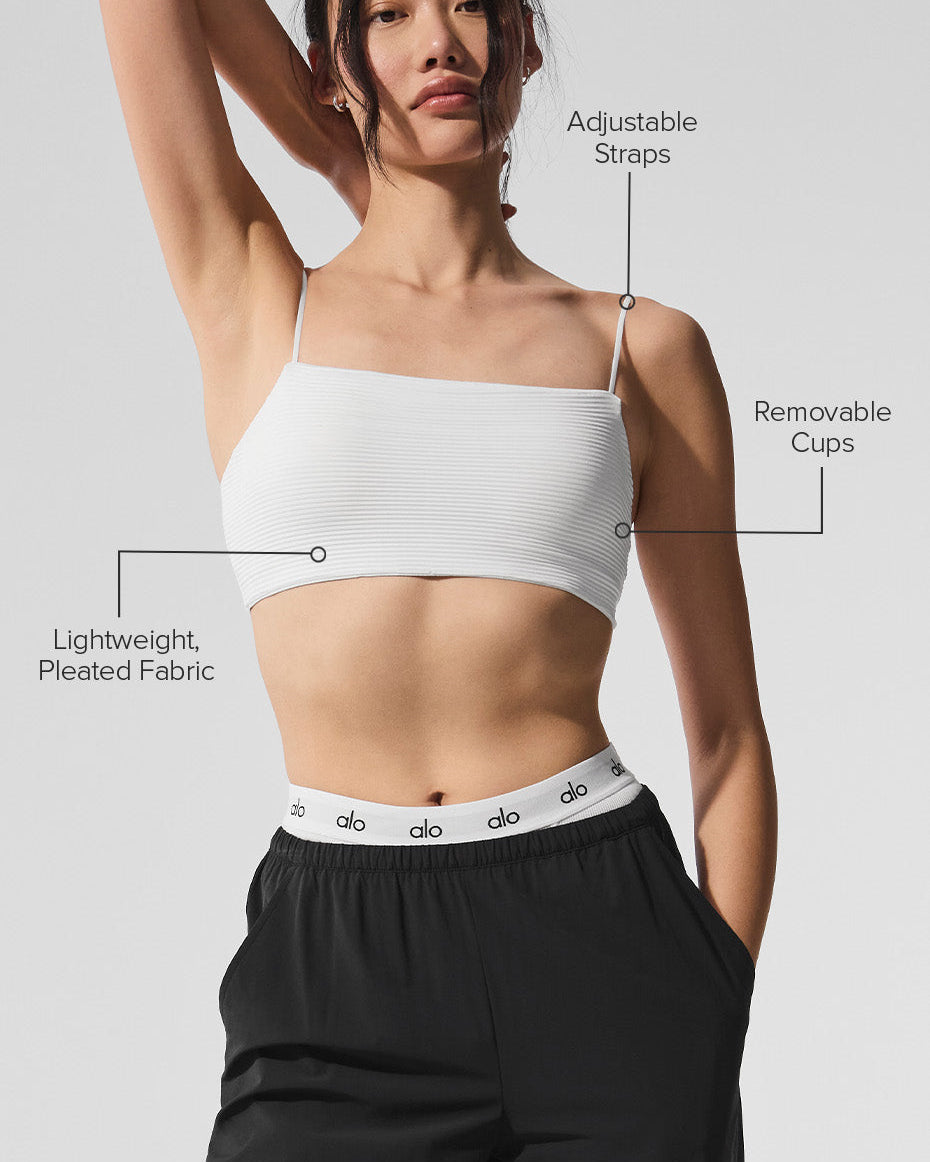 Micro Plisse Game On Bra - White