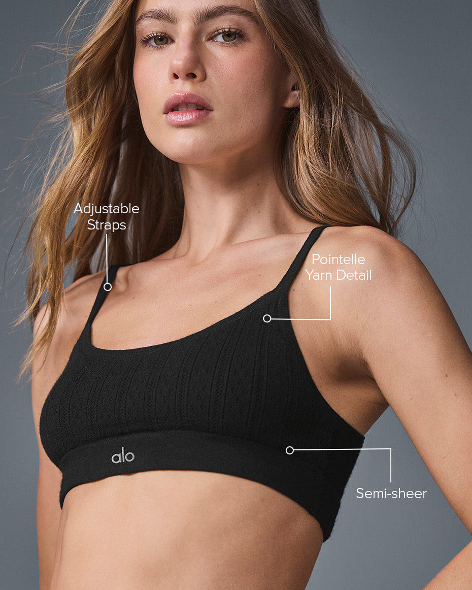 Pointelle Sweater Be Mine Bra - Black