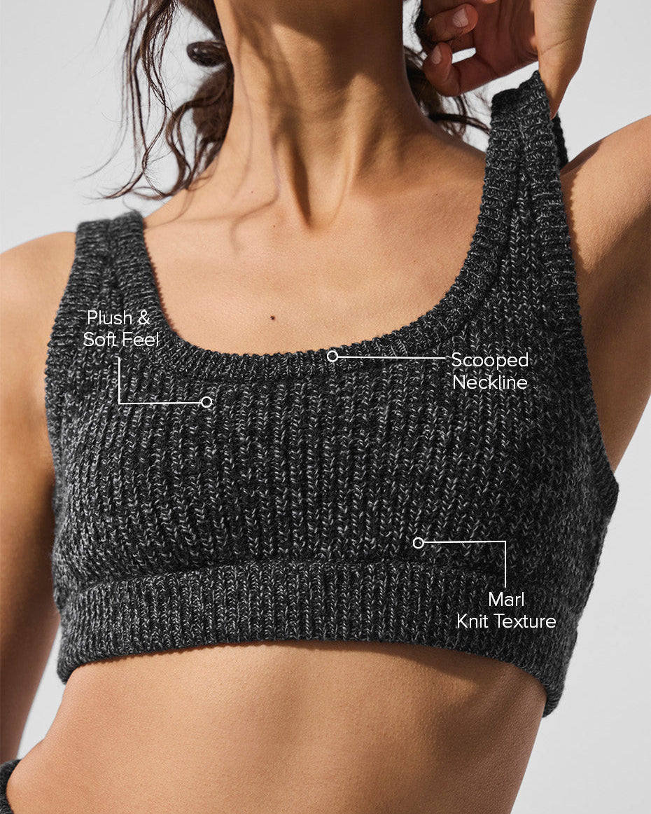 Marl Sweater Bra - Black Marl
