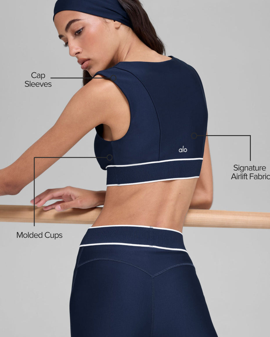 Airlift Alignment Bra - Navy/White