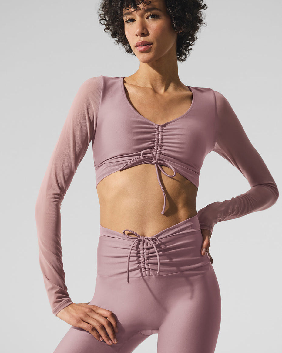 Airlift Mesh Divine Long Sleeve Bra - Smoky Quartz