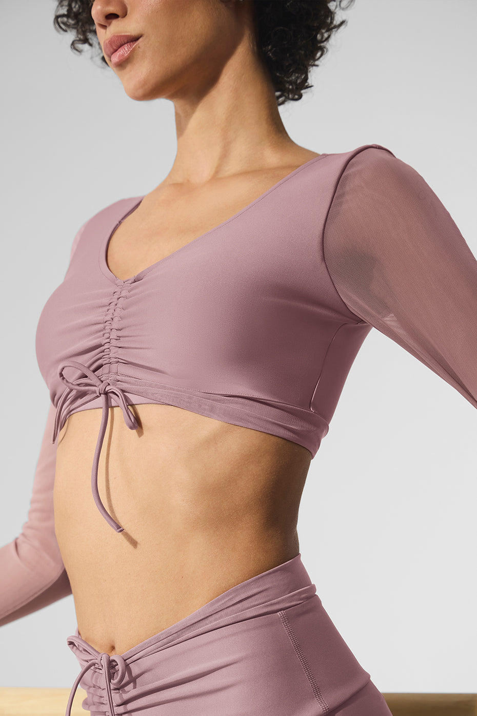 Airlift Mesh Divine Long Sleeve Bra - Smoky Quartz