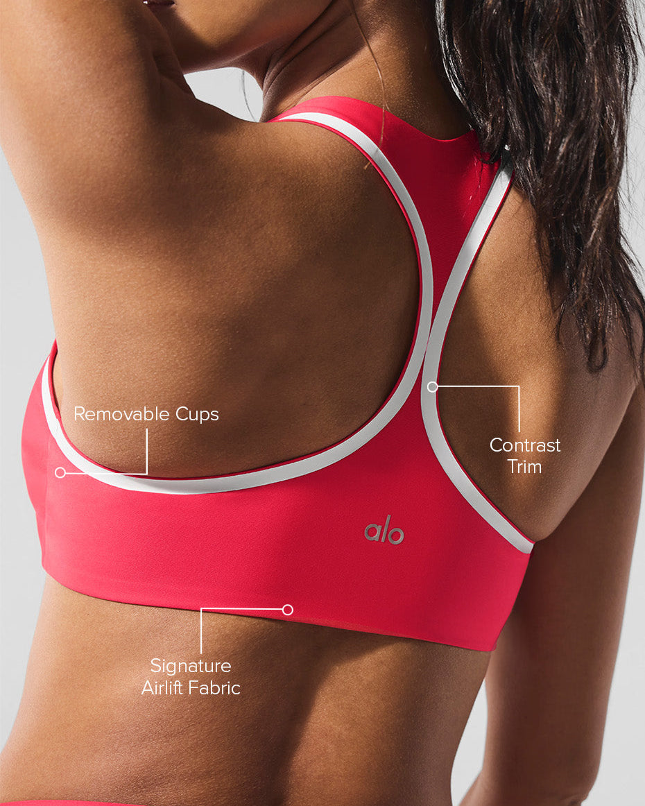 Airlift Super Sleek Contrast Bra - Candy Red/White