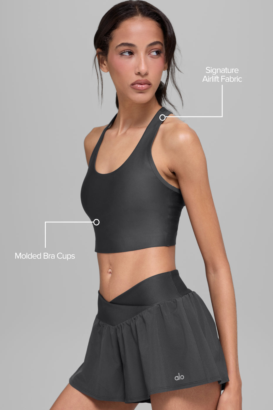 Airlift Super Sleek Bra Tank - Anthracite