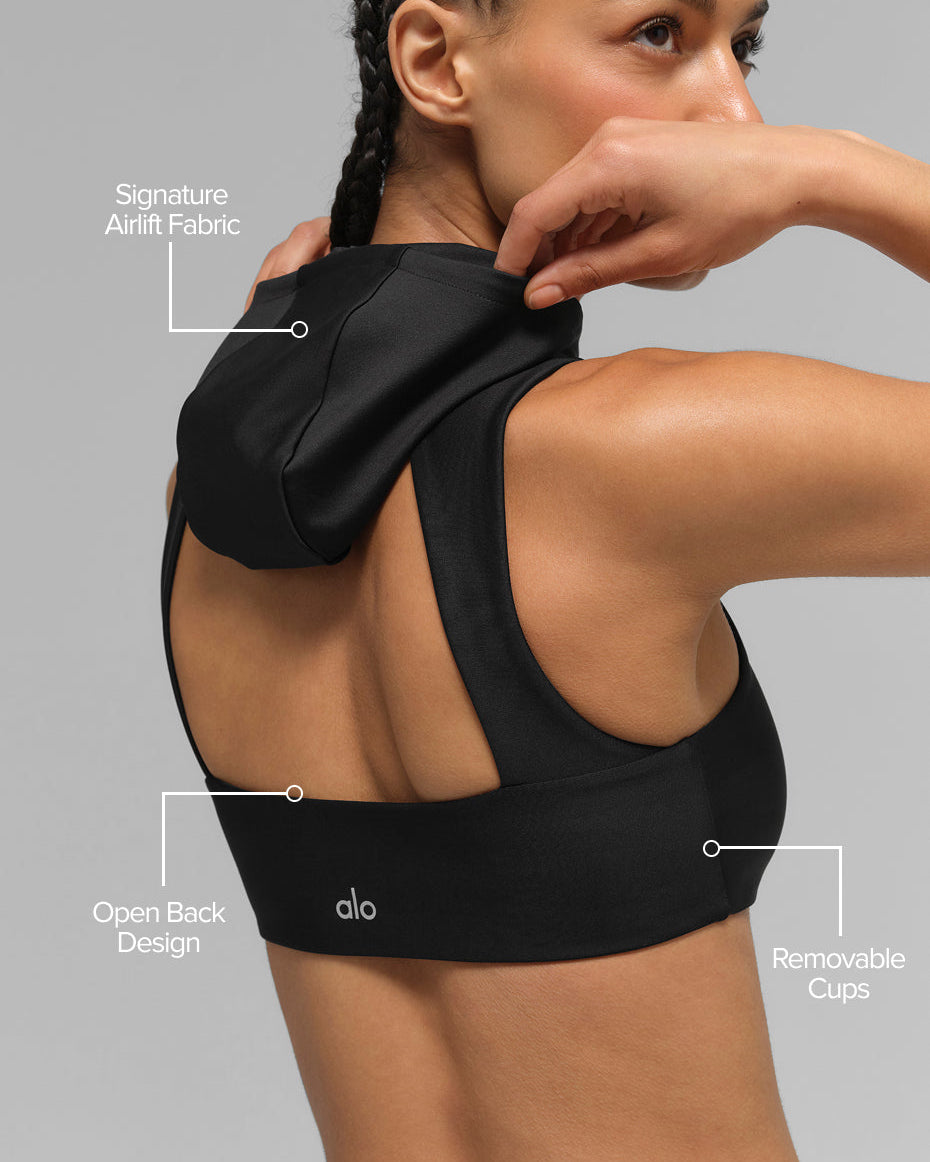 Airlift Light Speed Hooded Bra - Black