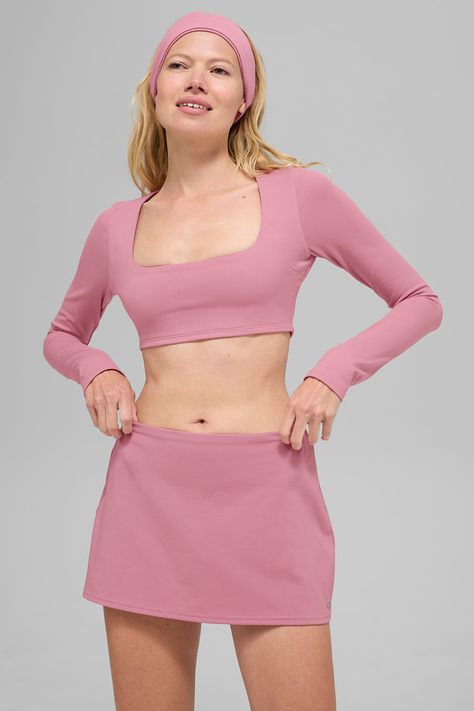 ALO Softsculpt Precision Long Sleeve Bra - Pink Wild Rose
