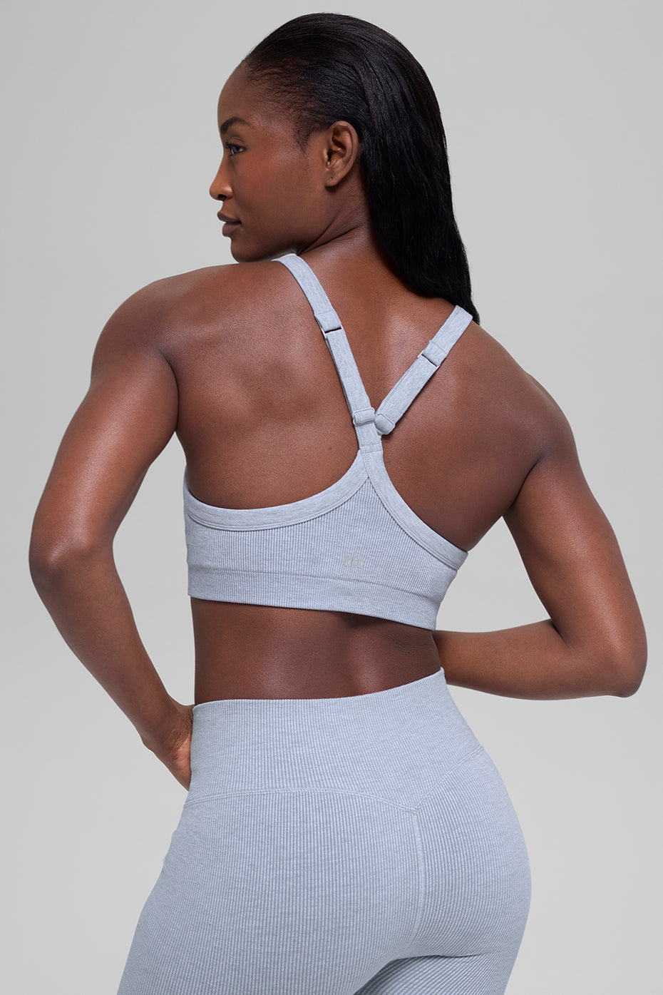 Seamless Two Tone Rib Bra - Winter Frost Heather
